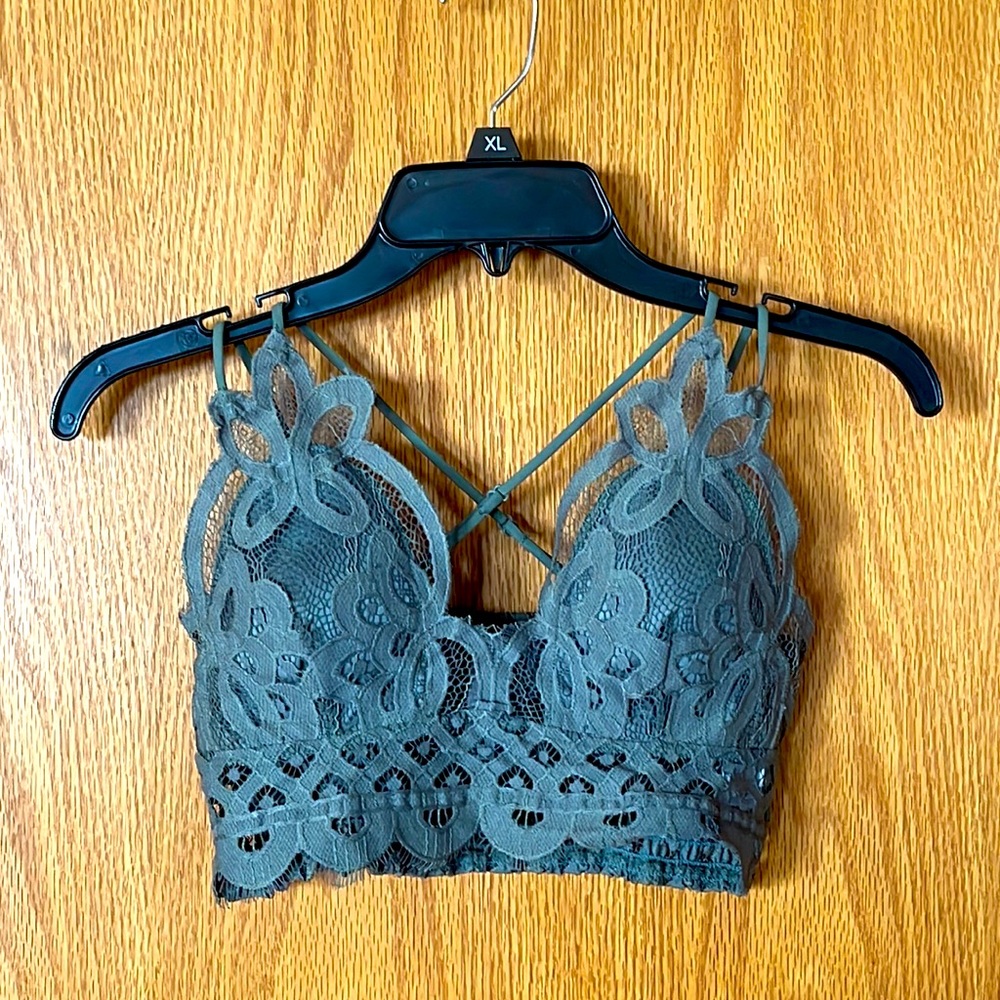 Olive Green Lace Bralette